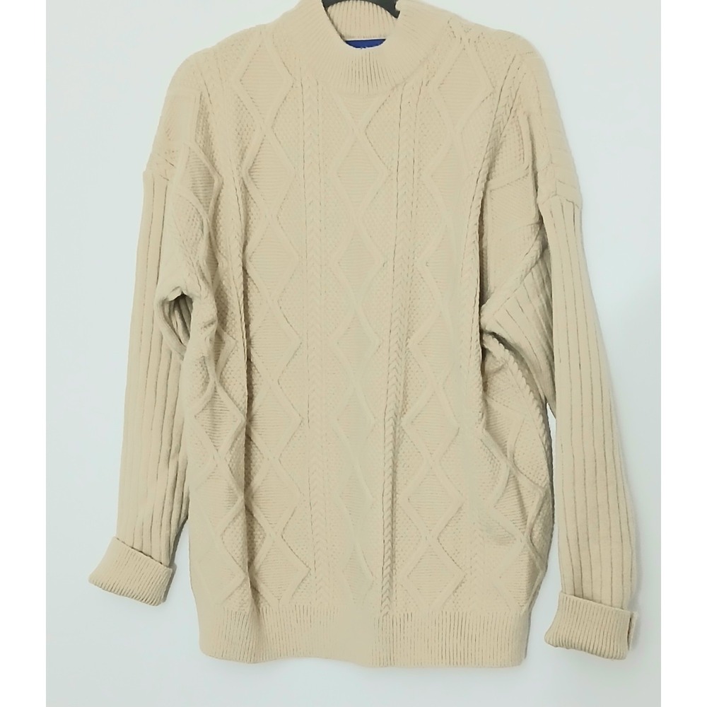 Aelfric Eden Cable Knit Sweater Size M 90's Retro Cream Oversized Fisherman NEW